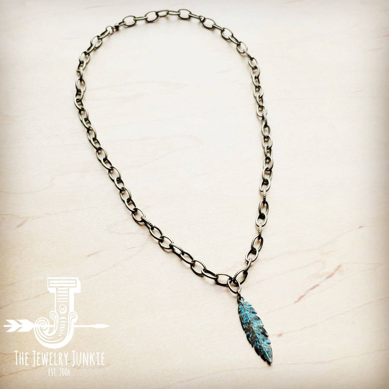 *Antique Gold Collar Necklace Burnished Feather Pendant 258v