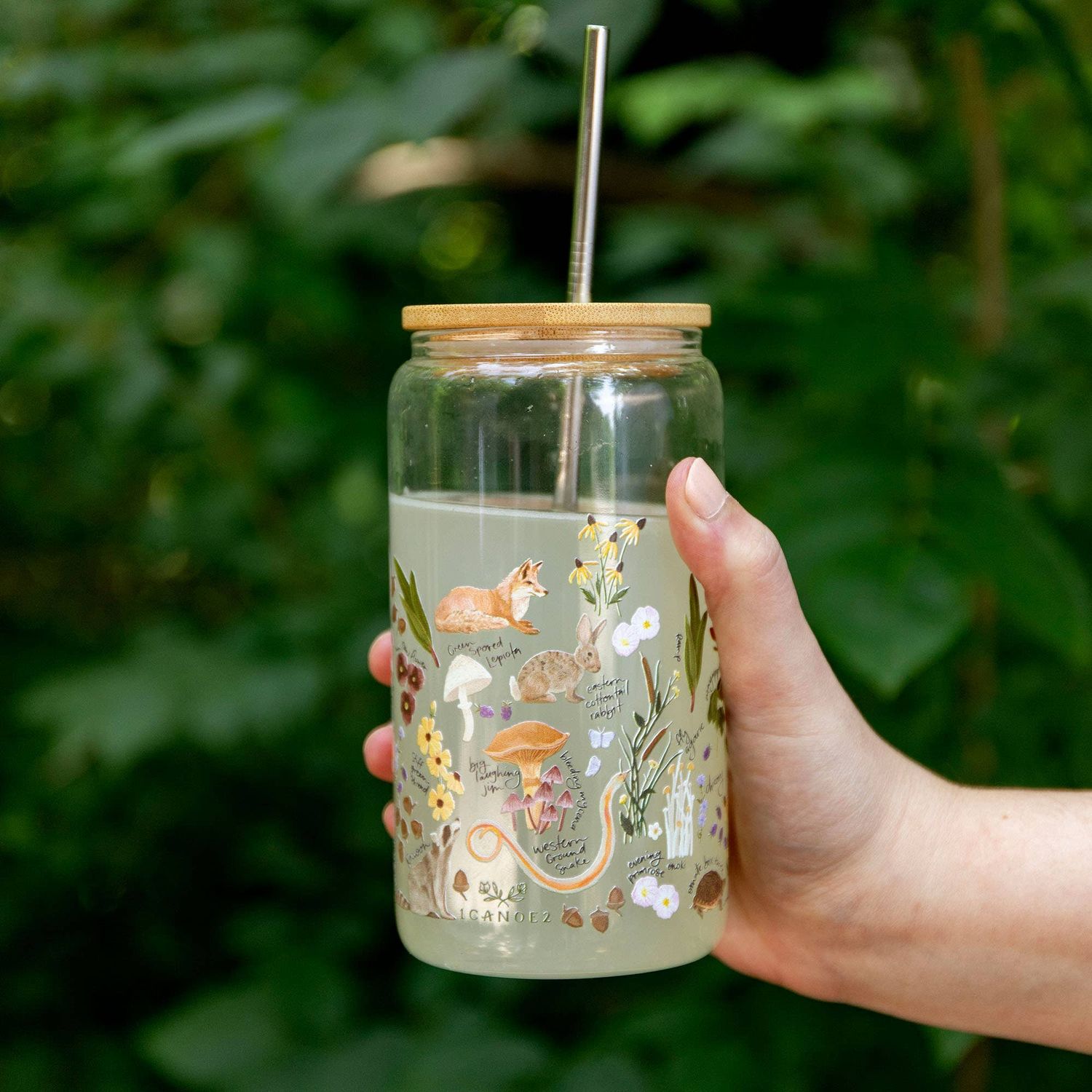 Flora &amp; Fauna Glass Can