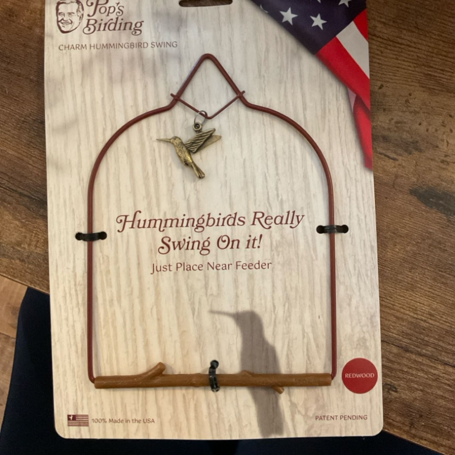 Pops Birding Charm Redwood Swing
