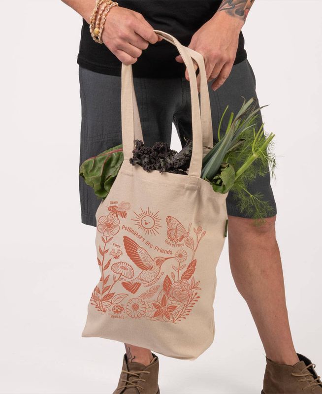 Soul Flower - Pollinators Eco Tote Bag - Organic Canvas Tote Bags