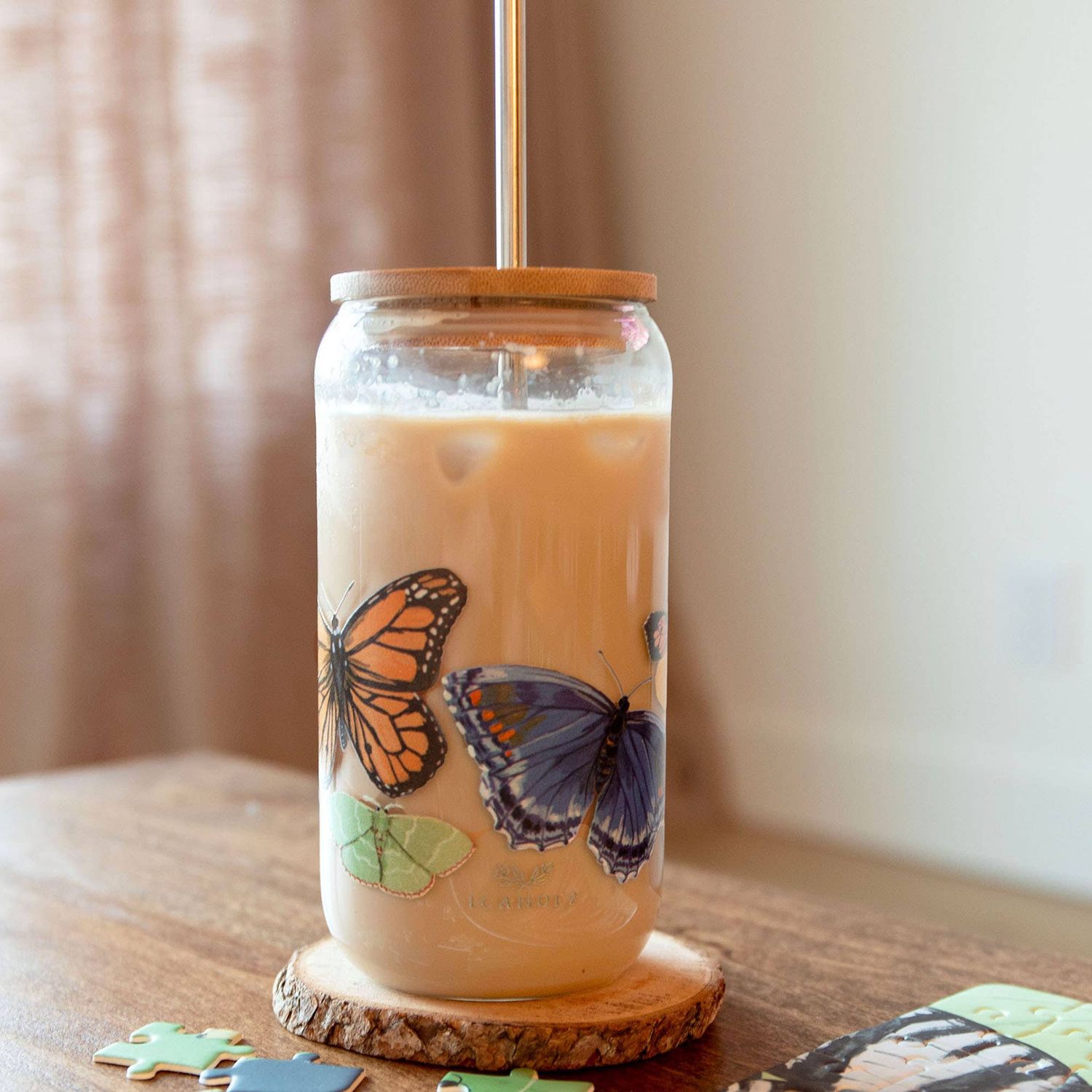 Butterfly Glass Can