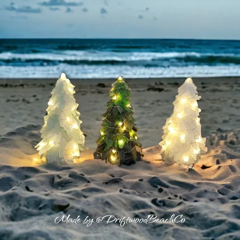 Nude Sea glass Tree with LED lights