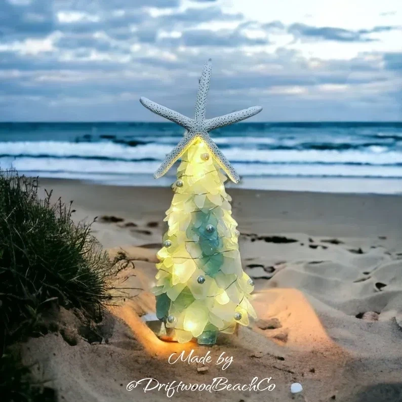 Sea glass Tree with Starfish Topper