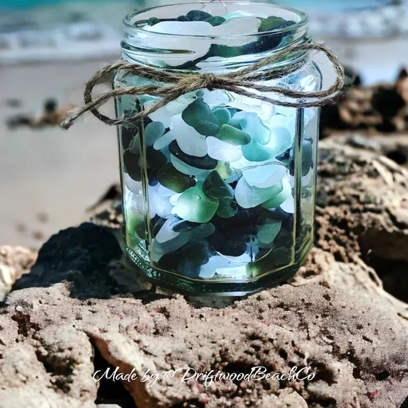 Sea glass Lantern