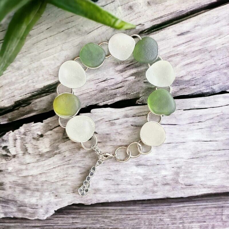 Adjustable Seaglass Tray Bracelet