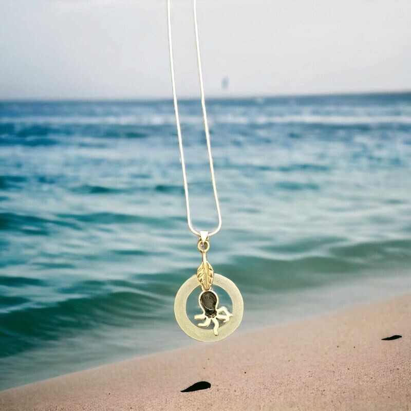Floating Seaglass Octopus Necklace