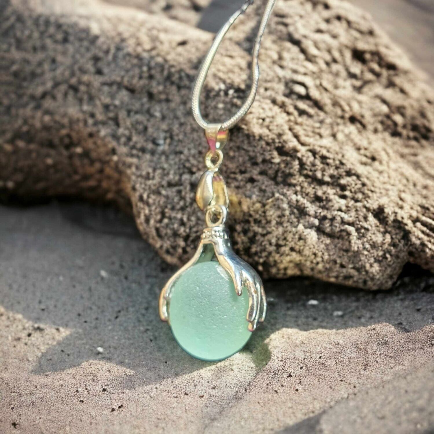 Clasping Hands Codd Marble Necklace