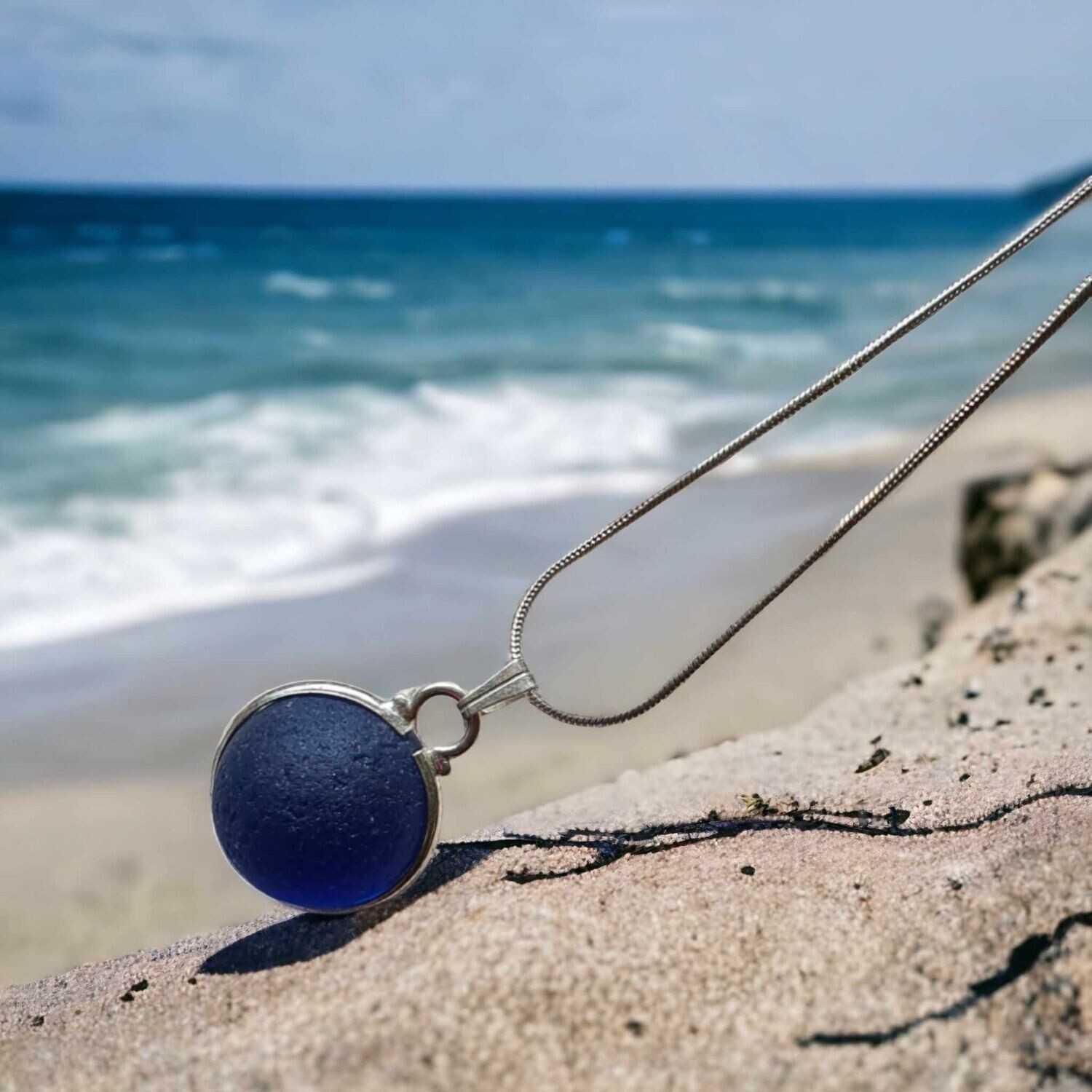 Blue Codd Marble Necklace