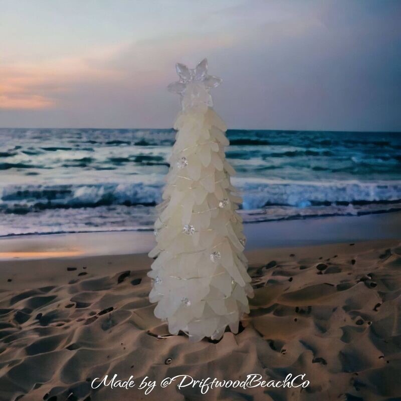 Sea glass Tree with Crystal Decorations