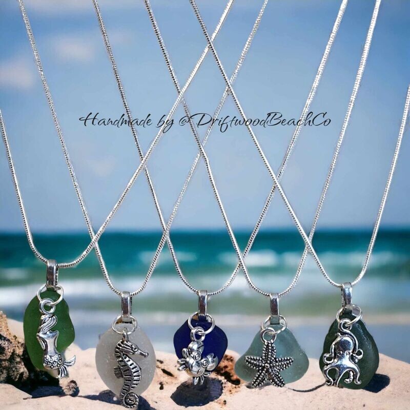 Customised Seaglass Charm Necklace