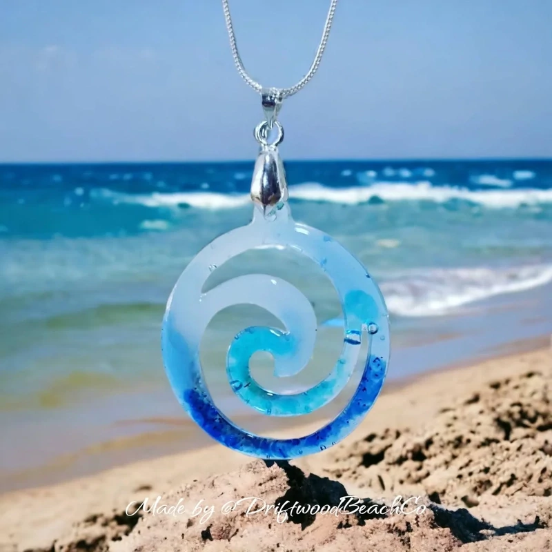 Tropical necklace, Ocean Jewellery, Wave Necklace