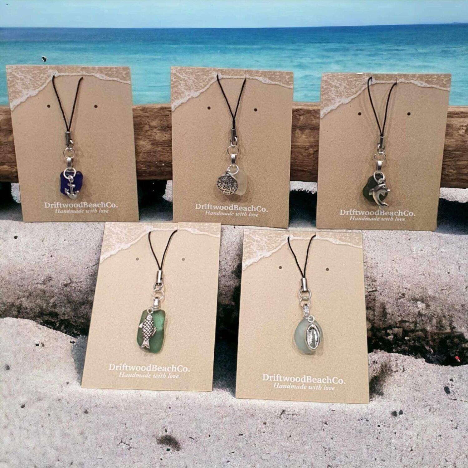 Sea glass Phone charm Mobile Phone Charm