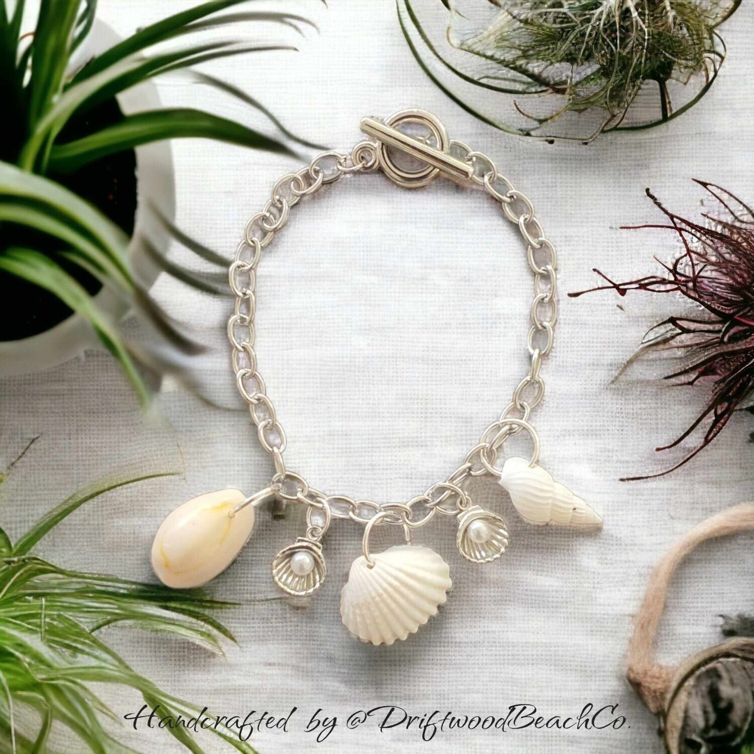 T bar Shell Charm Bracelet