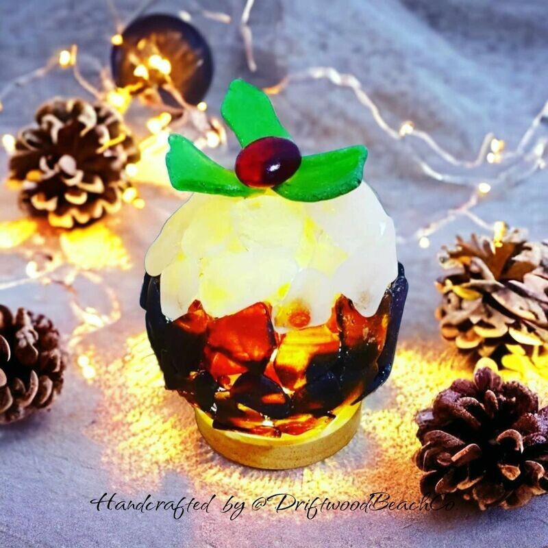 Lightup Sea glass Christmas Pudding