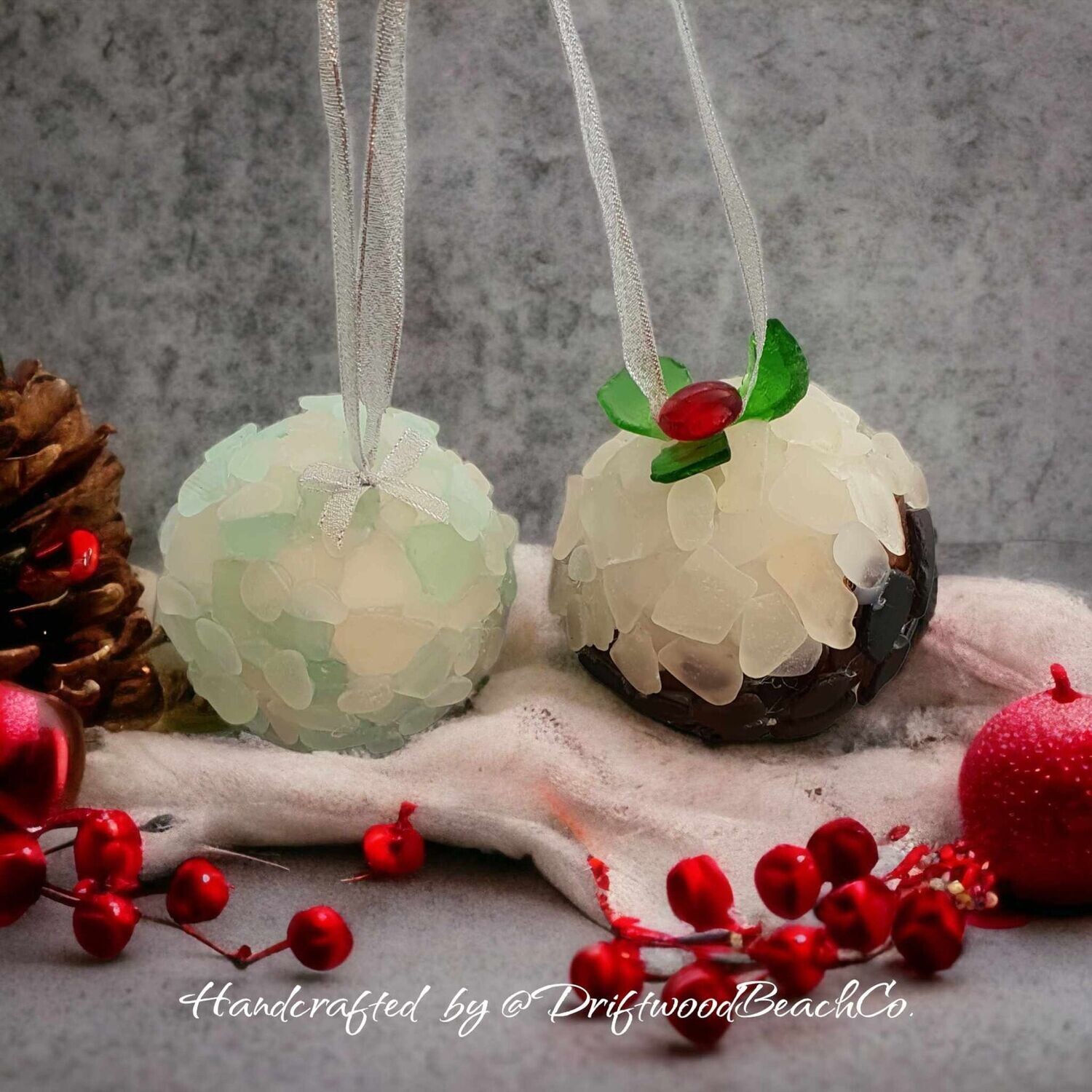 Sea glass Christmas Bauble