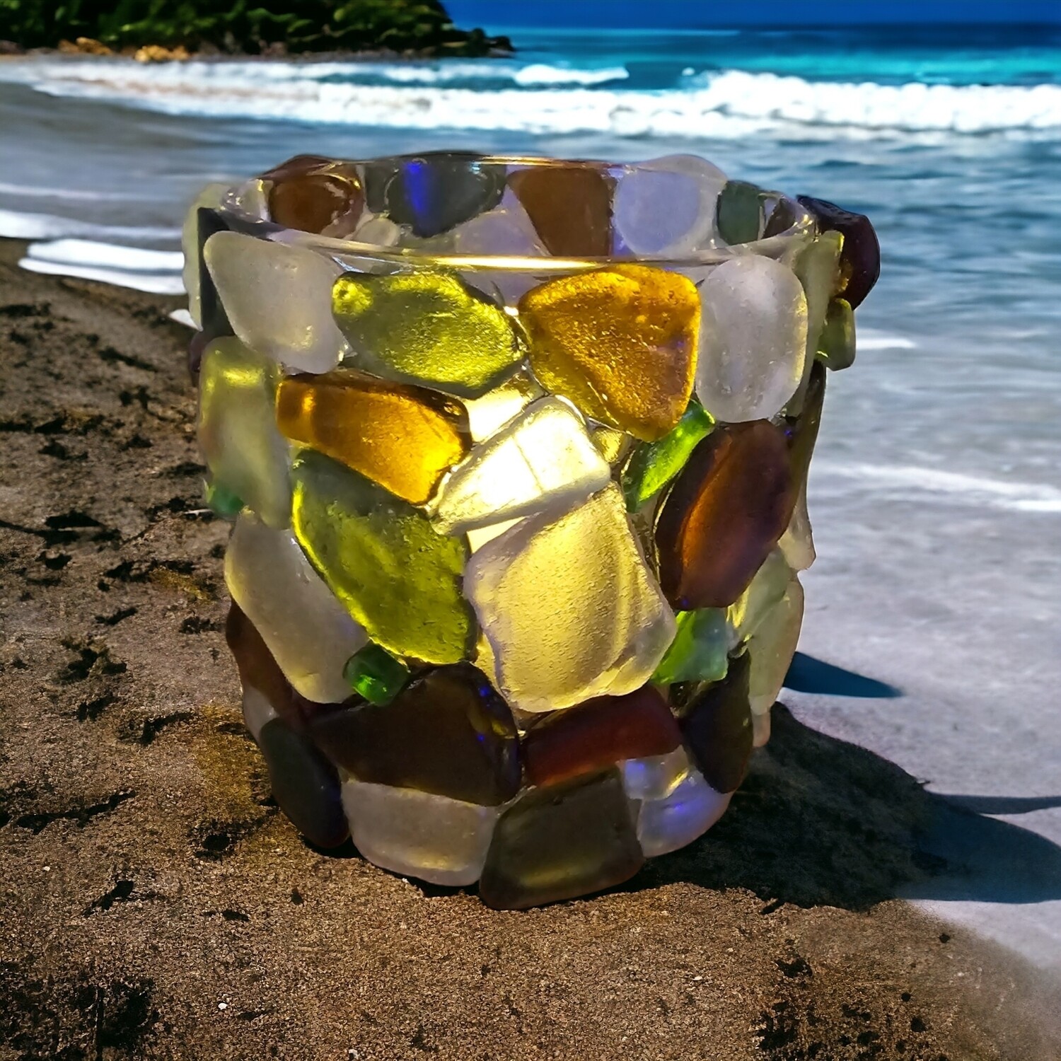 Seaglass Candle Jar