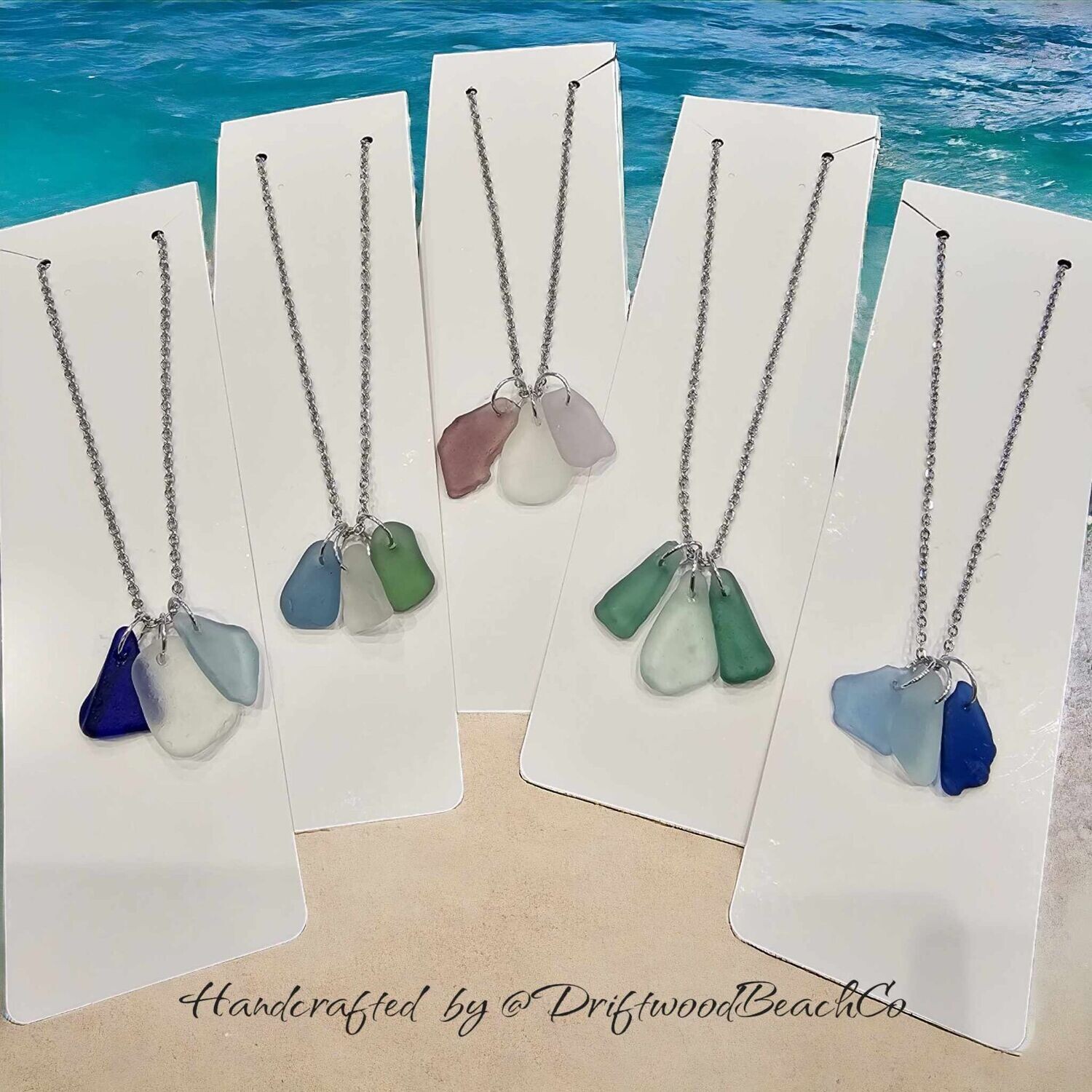 Triple Drop Seaglass Necklace