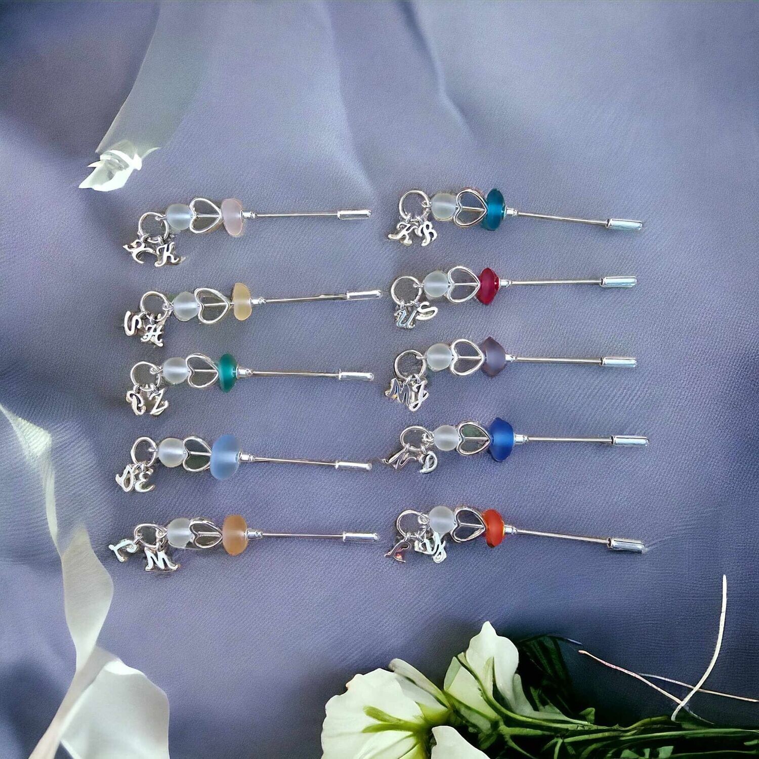 Customisable Seaglass Lapel Pin for the Groom or Groomsmen