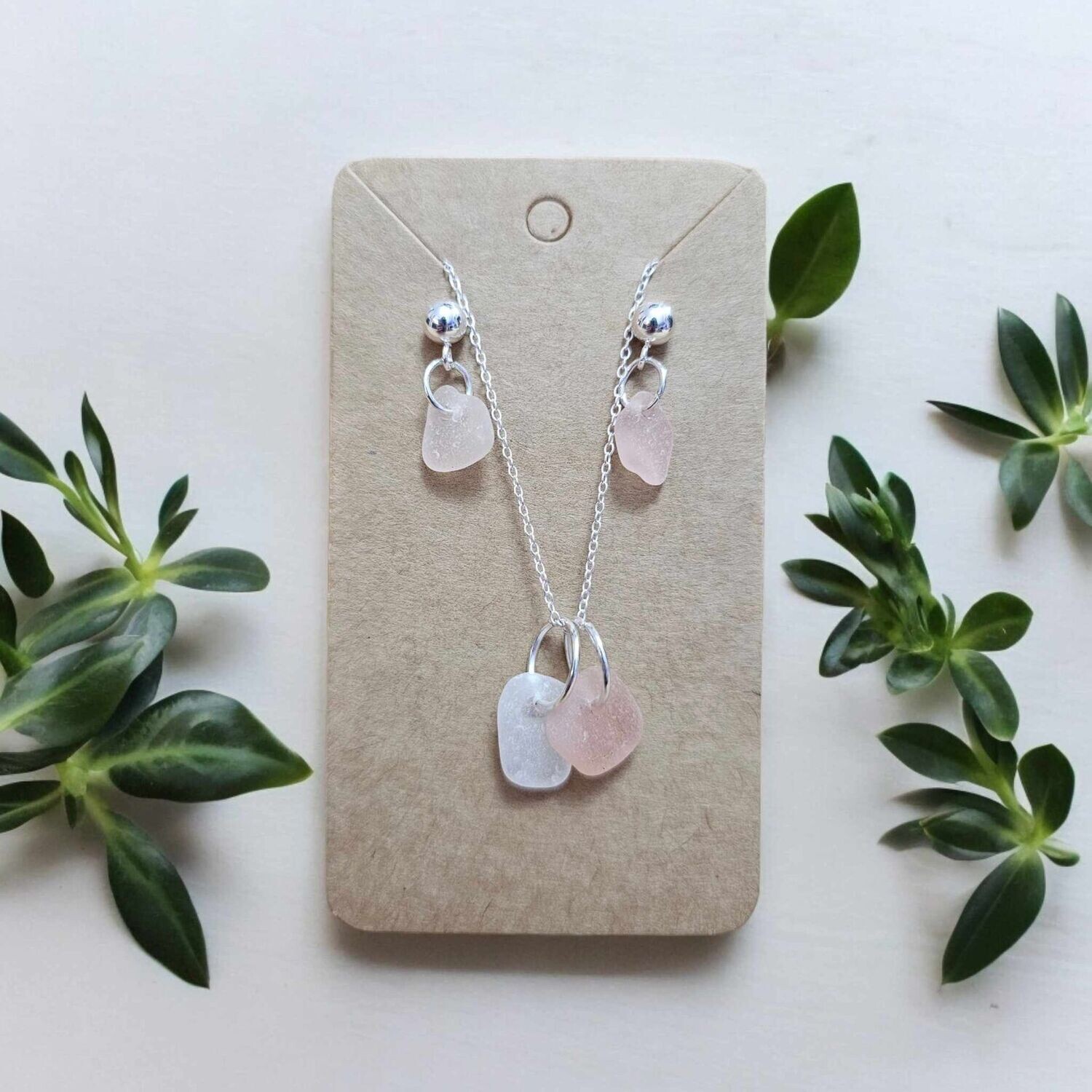 Peach Seaglass Jewellery Set