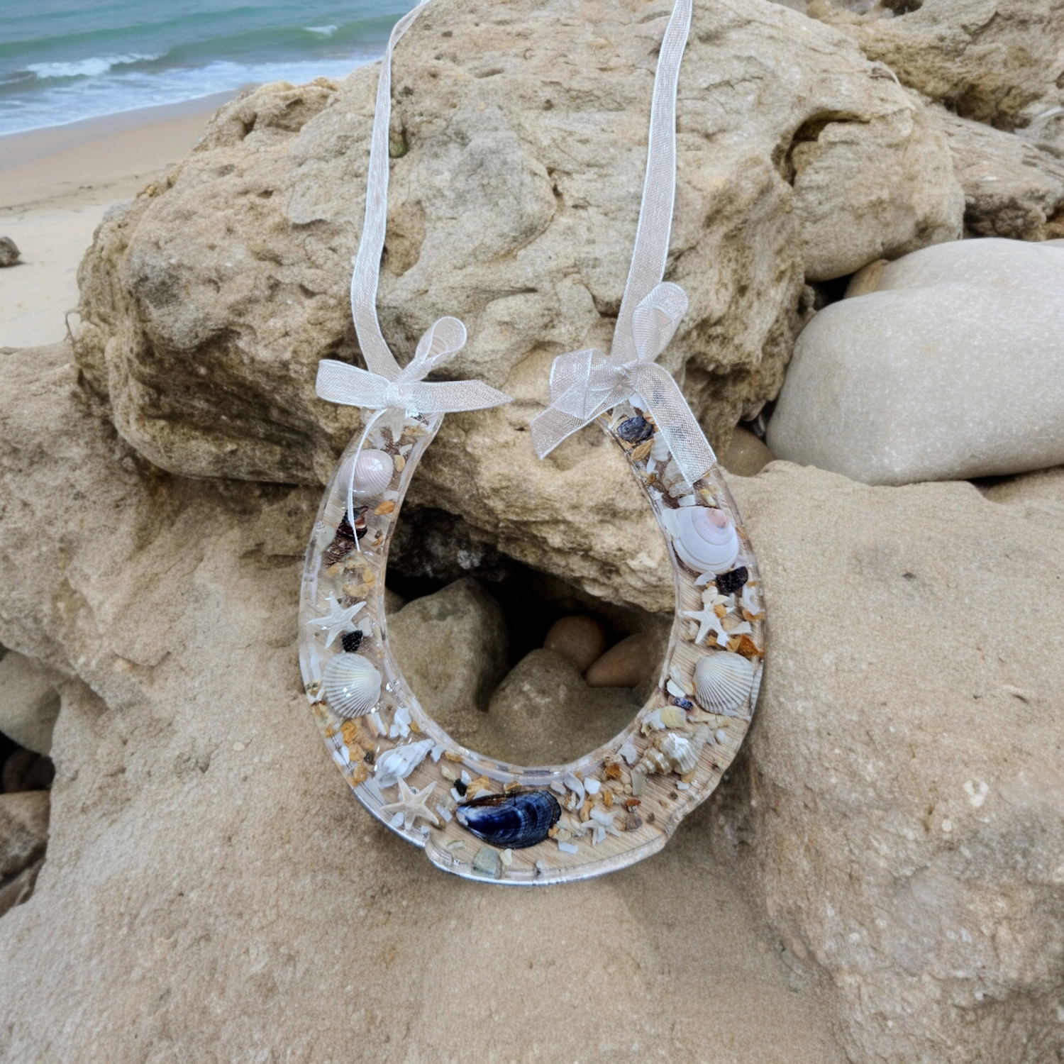 Seashell  & Resin Horseshoe