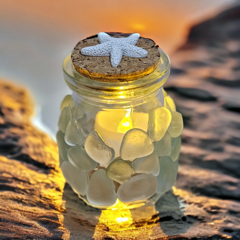 Coastal Candle Jar table decor