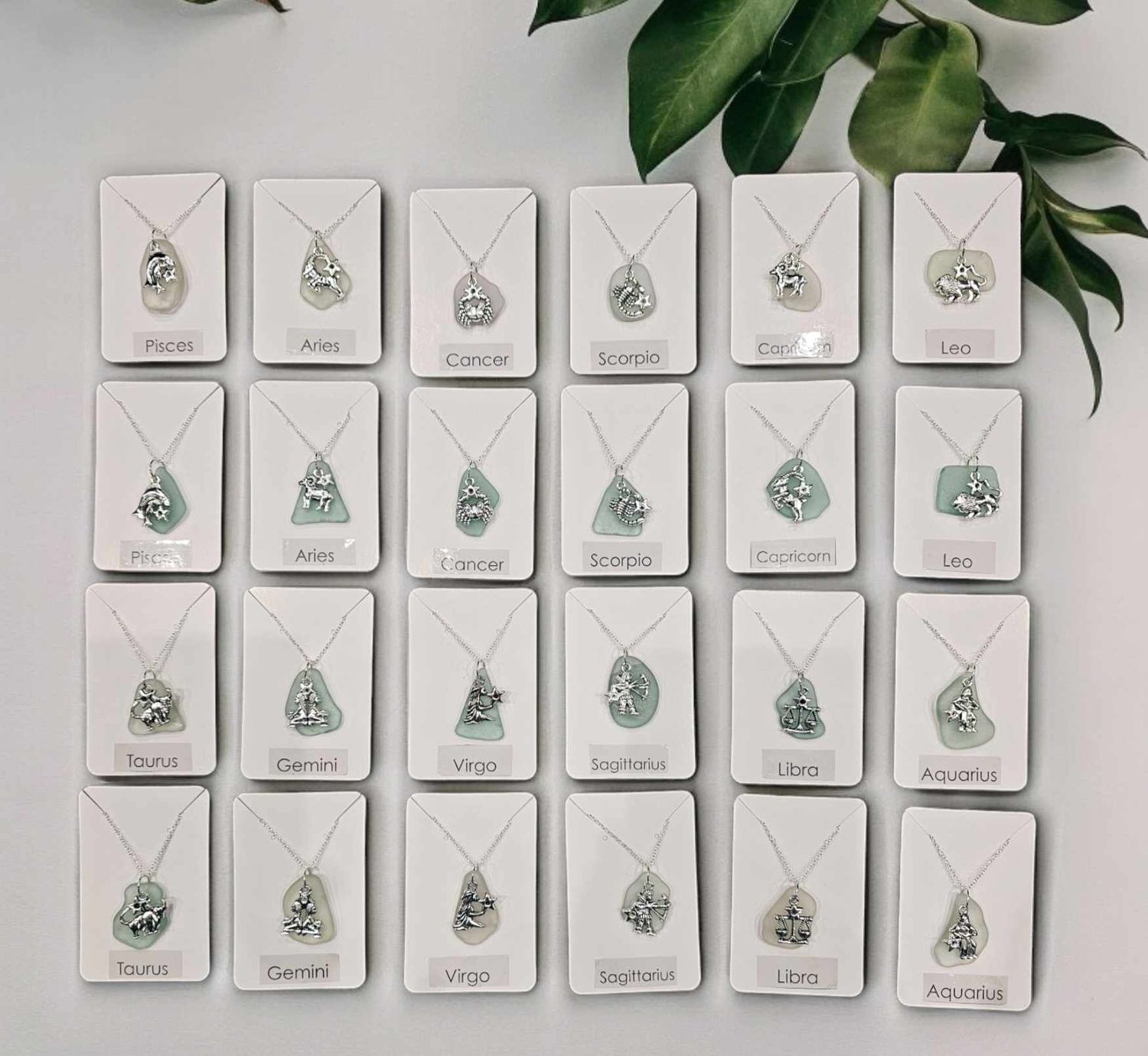 Seaglass Zodiac Charm Necklace