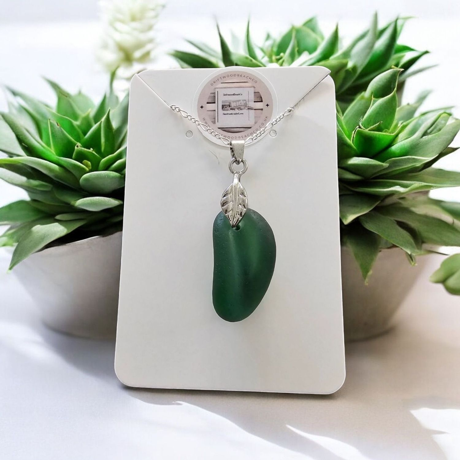 Teal Green Seaglass Necklace