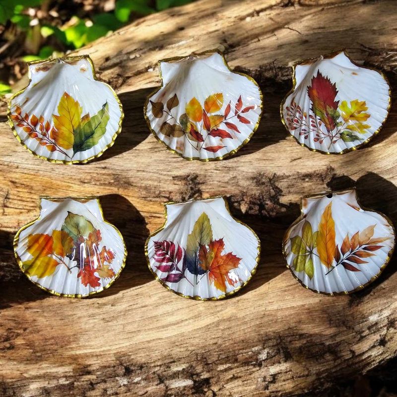 Autumn Leaves Scallop Shell Dish