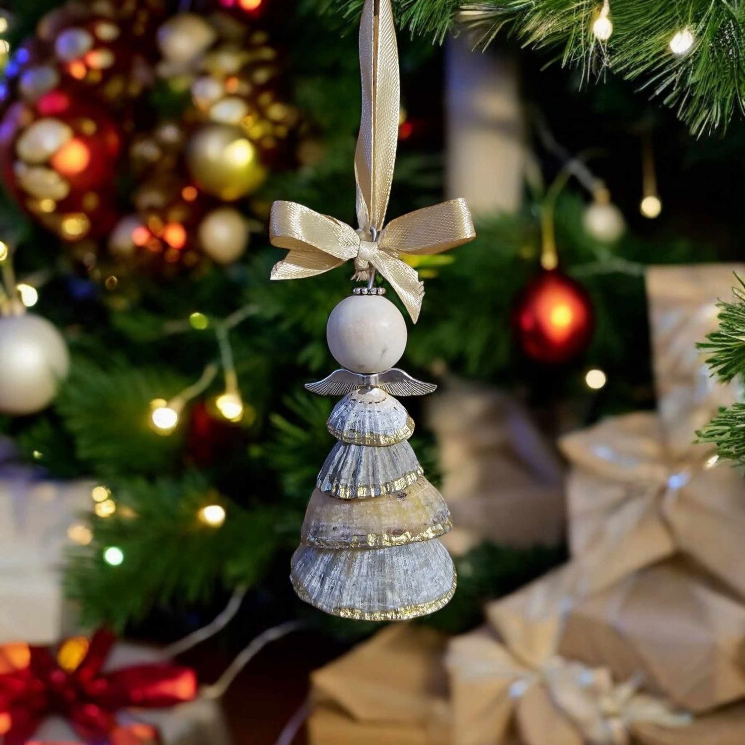 ​Limpet Shell Christmas Angel - Hanging Tree Decoration