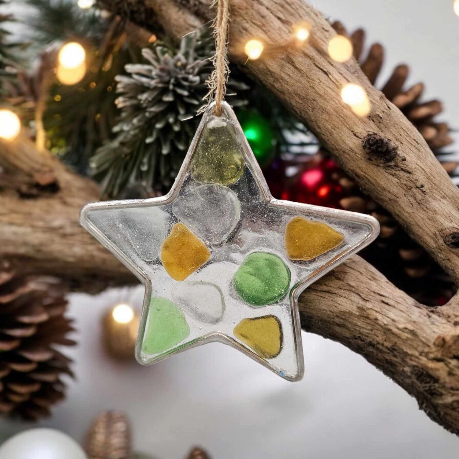Seaglass Star Light Catcher - Festive Decor