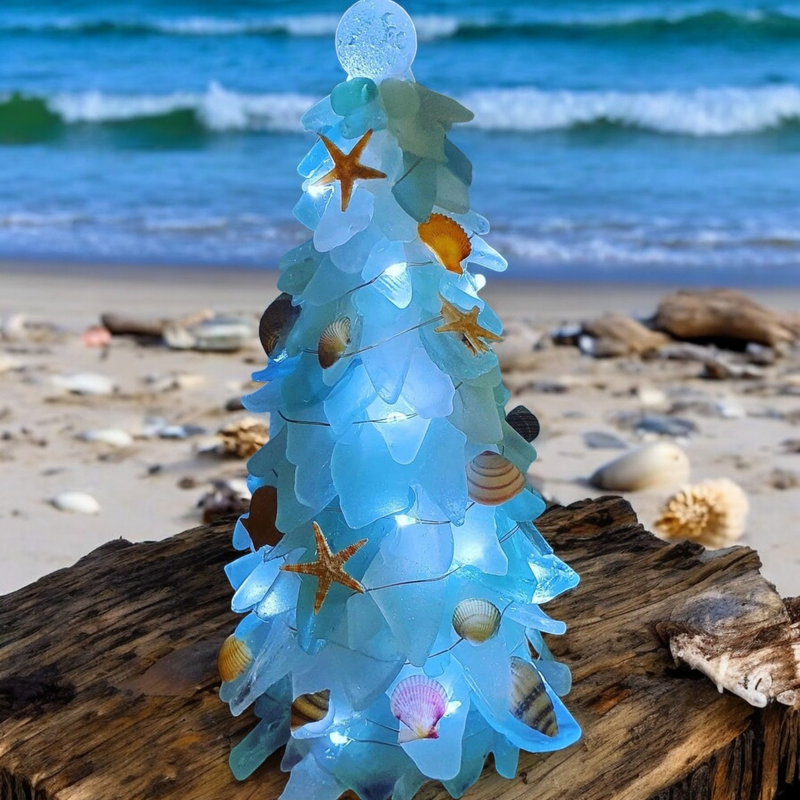 Sea glass Tree with Shells