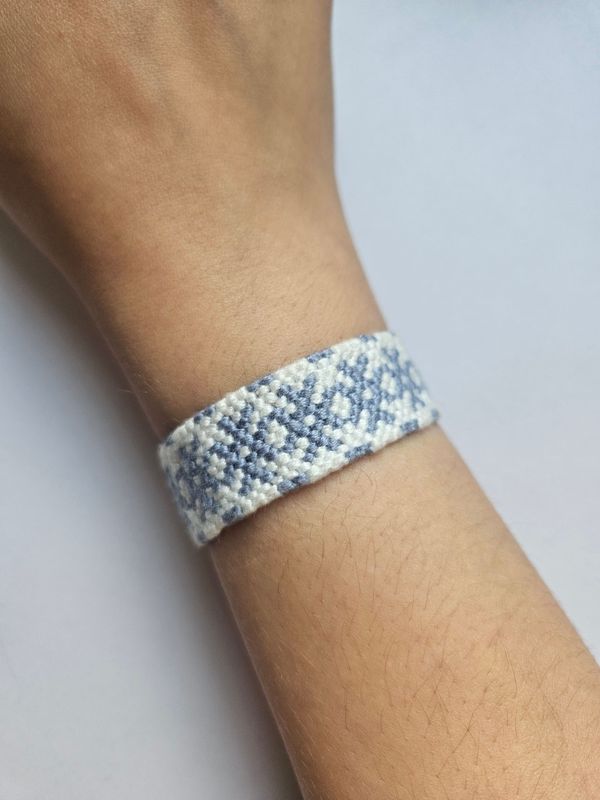 Handmade festive snowflake friendship bracelet