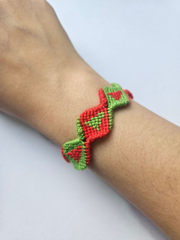 Handmade Christmas tree shaped friendship bracelet