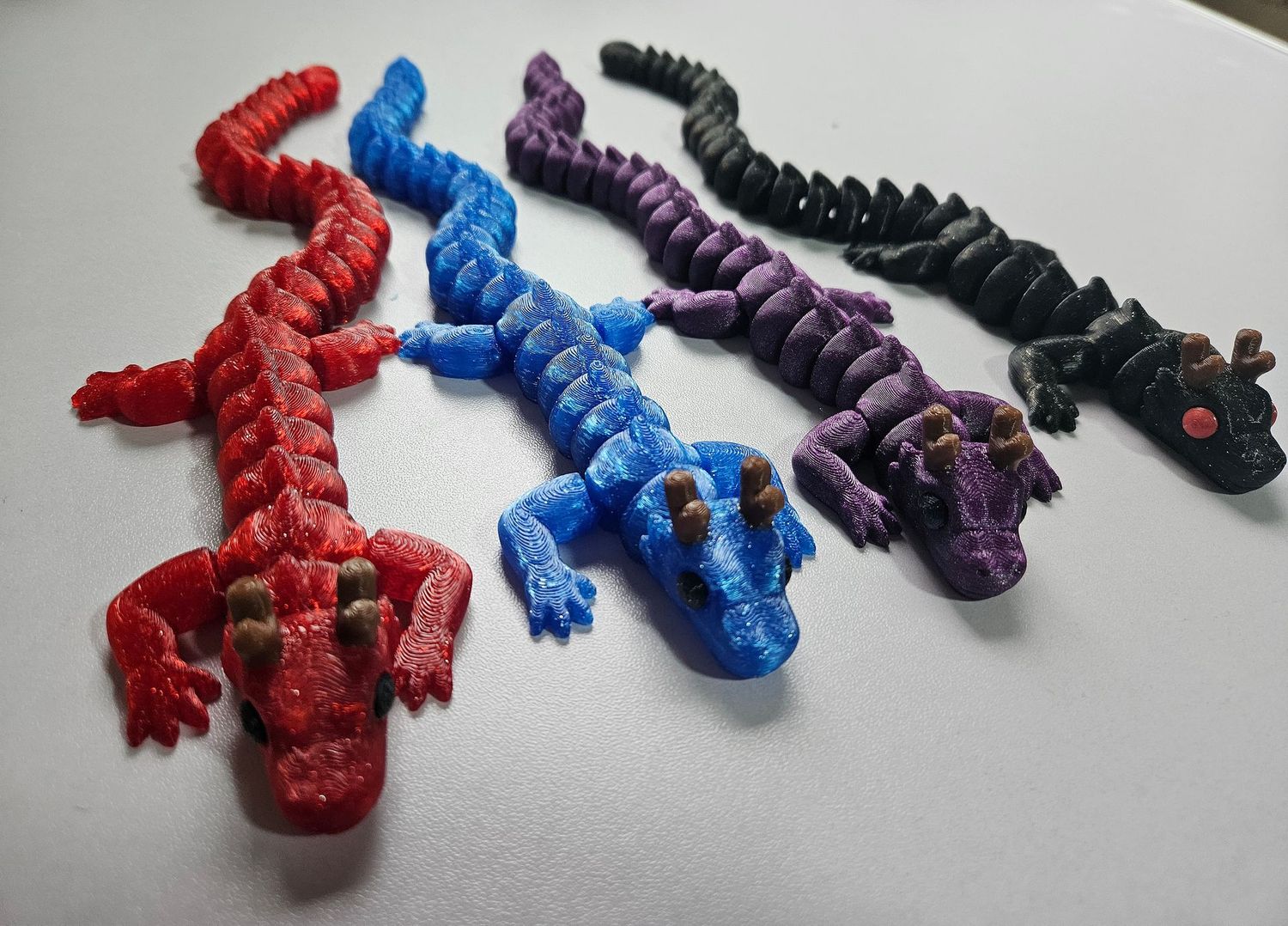 Flexible articulated 3D printed reindeer dragon