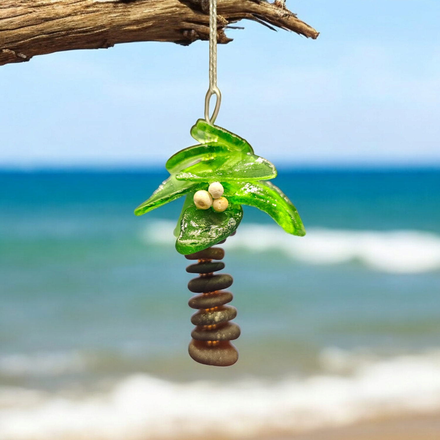 Seaglass Palm Tree Hanging Decoration