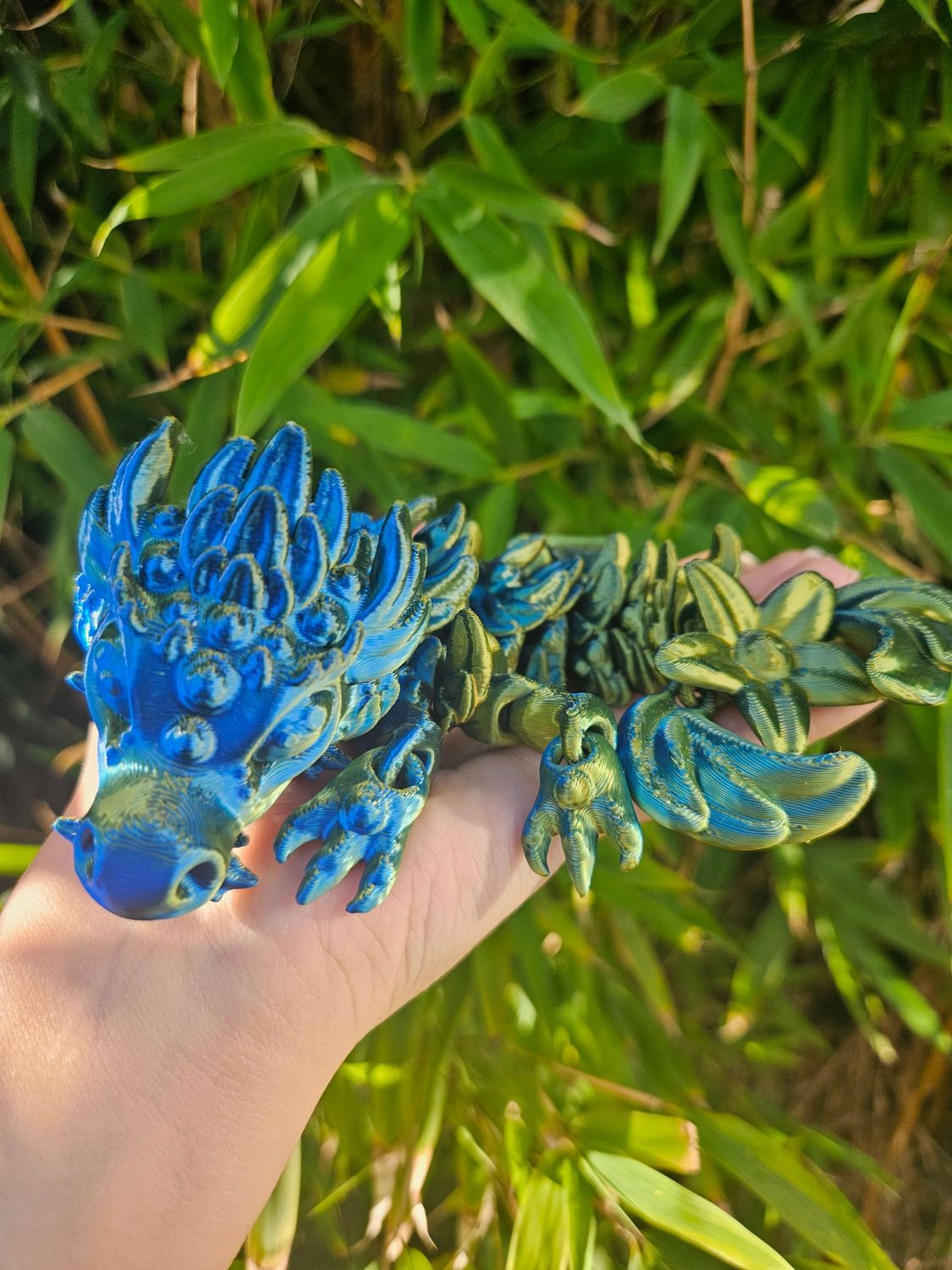 Flexible articulated 3D printed flower dragon