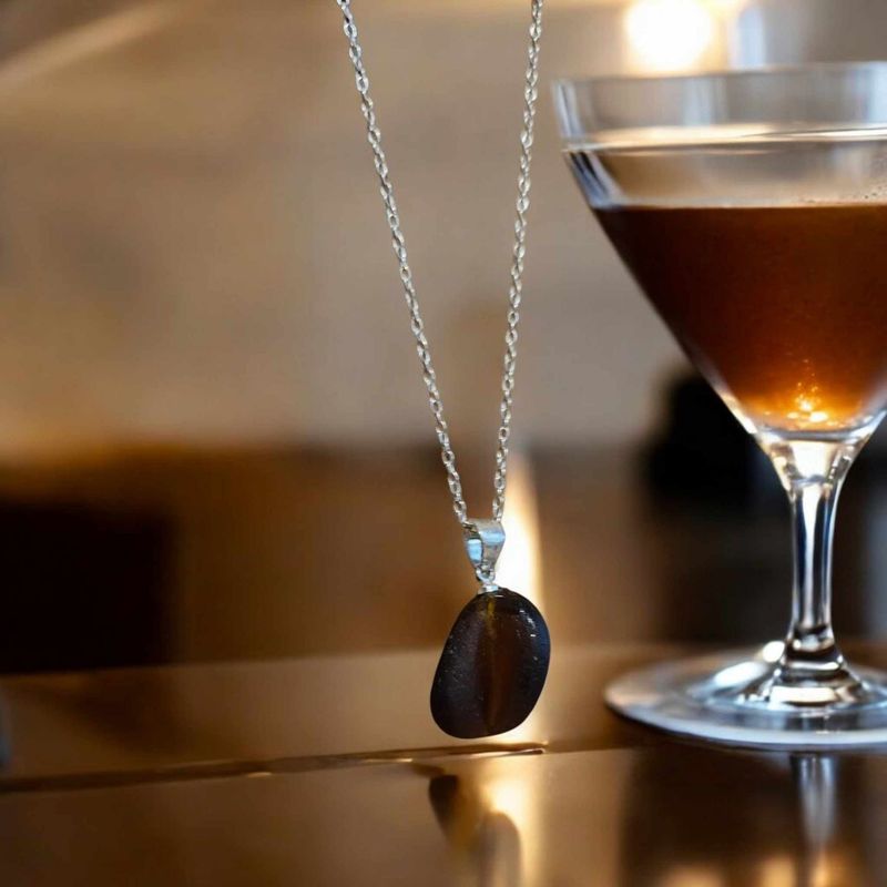 Seaglass Coffee Bean-Shaped Pendant