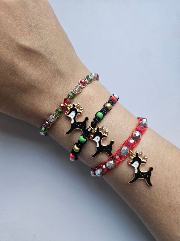 Festive handmade Reindeer Christmas eve wish bracelet