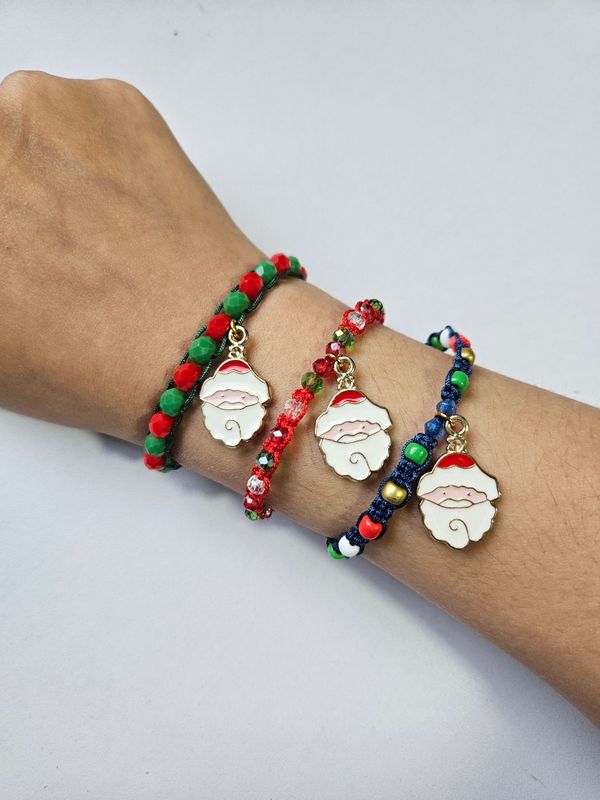 Festive handmade Santa Christmas eve wish bracelet