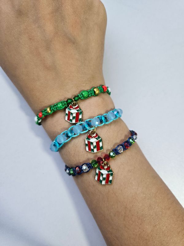 Festive handmade gift box Christmas eve wish bracelet