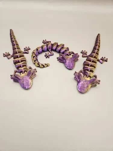 3D printed articulated axolotl, Flexi desktop figure