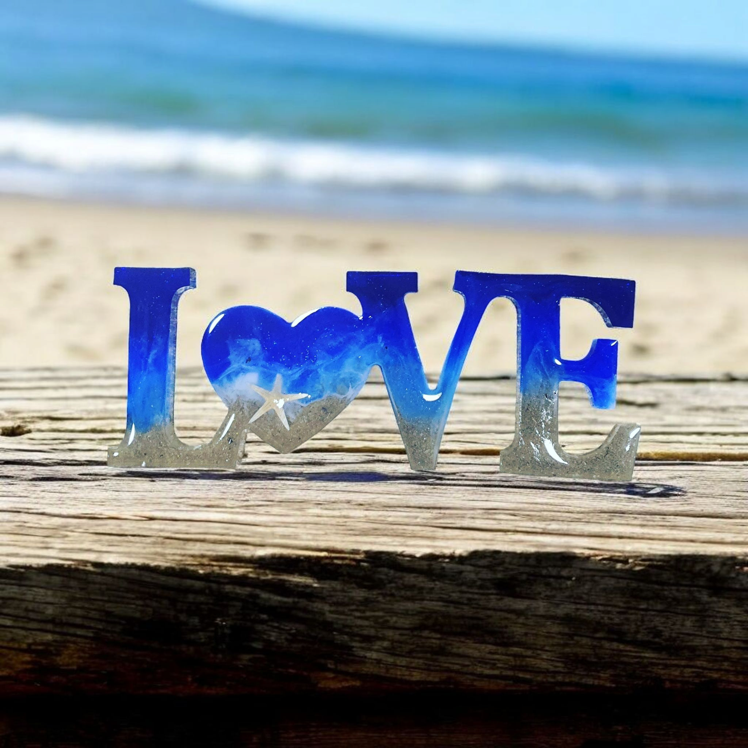 Beach Themed Resin LOVE Sign