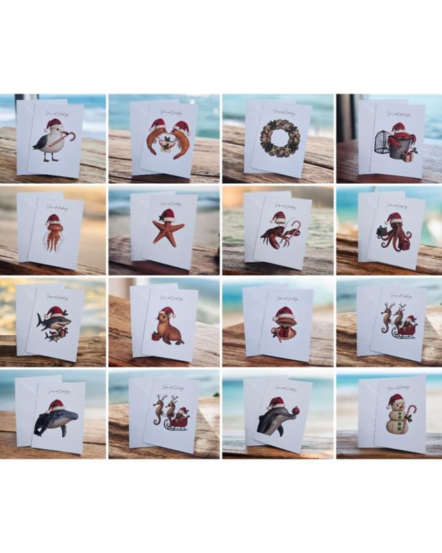 Sea's and Greetings Christmas Cards (individual Cards)