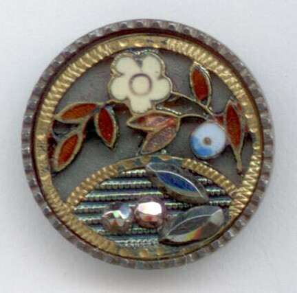 Steel Cup with Enamel, Cut Steels, Brass &amp; Tint