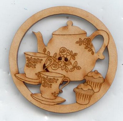 Tea Party, Laser Cut Wood