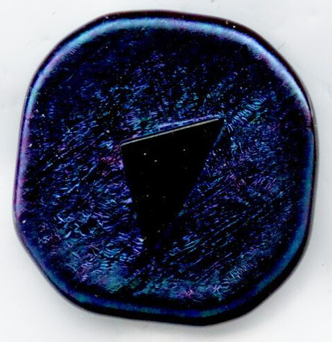 Triangle Fused on Iridescent Black Glass
