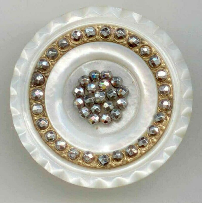 Shell with Brass &amp; Steel, Late 18th C. or Early 19th C. Button