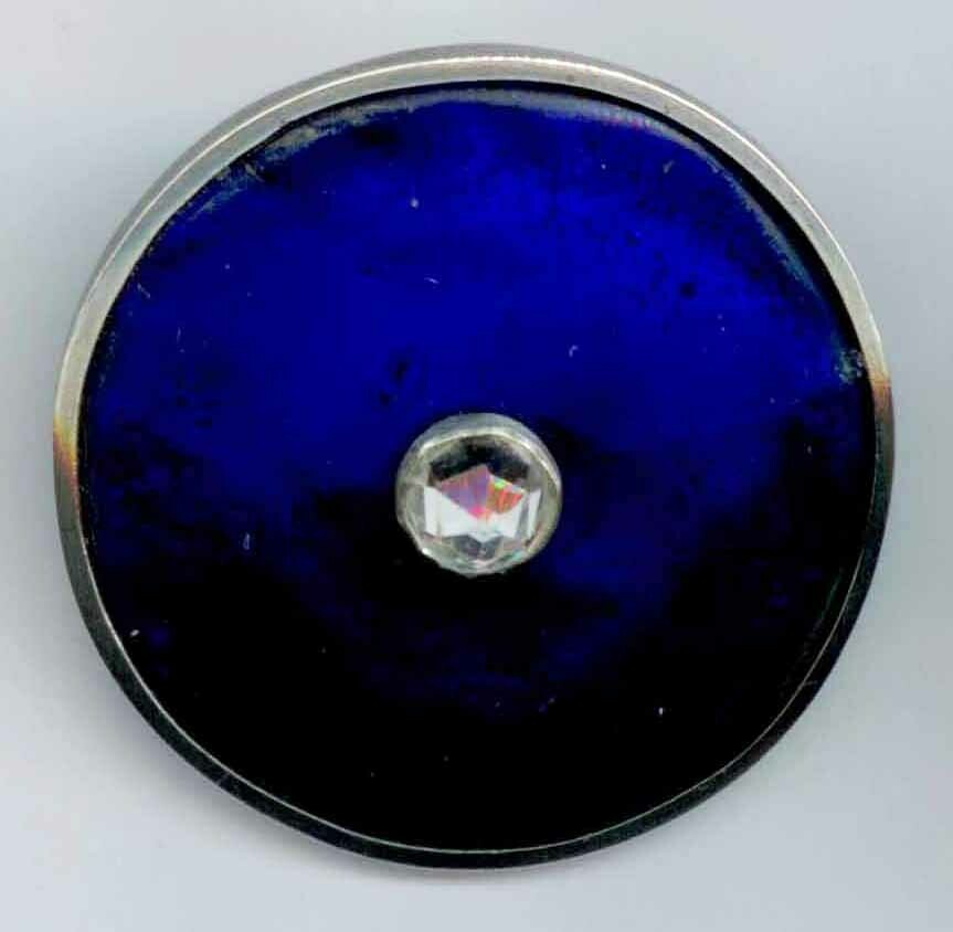 Cobalt Enamel with Rhinestone