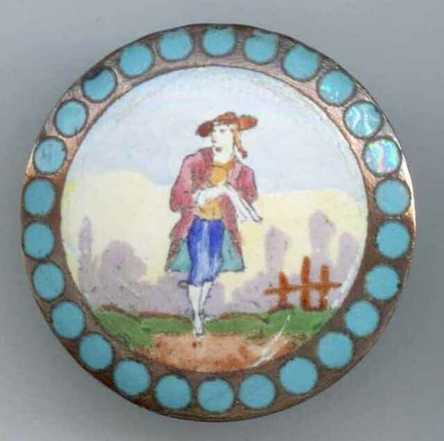 Enamel Lady wit Pierreries Border