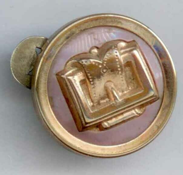 Belt Buckle on Stud, Celluloid Perforate,